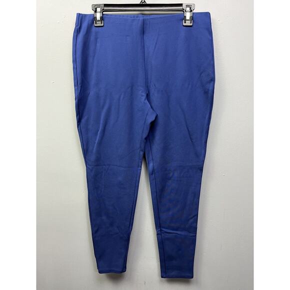 Chico's Tapered leg pants Womens 1 US 8 Blue Pull On elastic waist Rayon Spandex - Picture 1 of 6